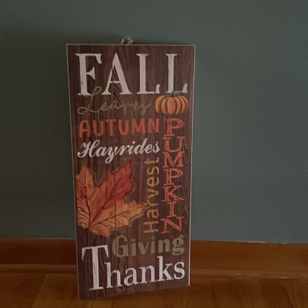 Ashland, Fall wooden wall decoration, with colorful leaf, pumpkin, season words - Picture 6 of 17